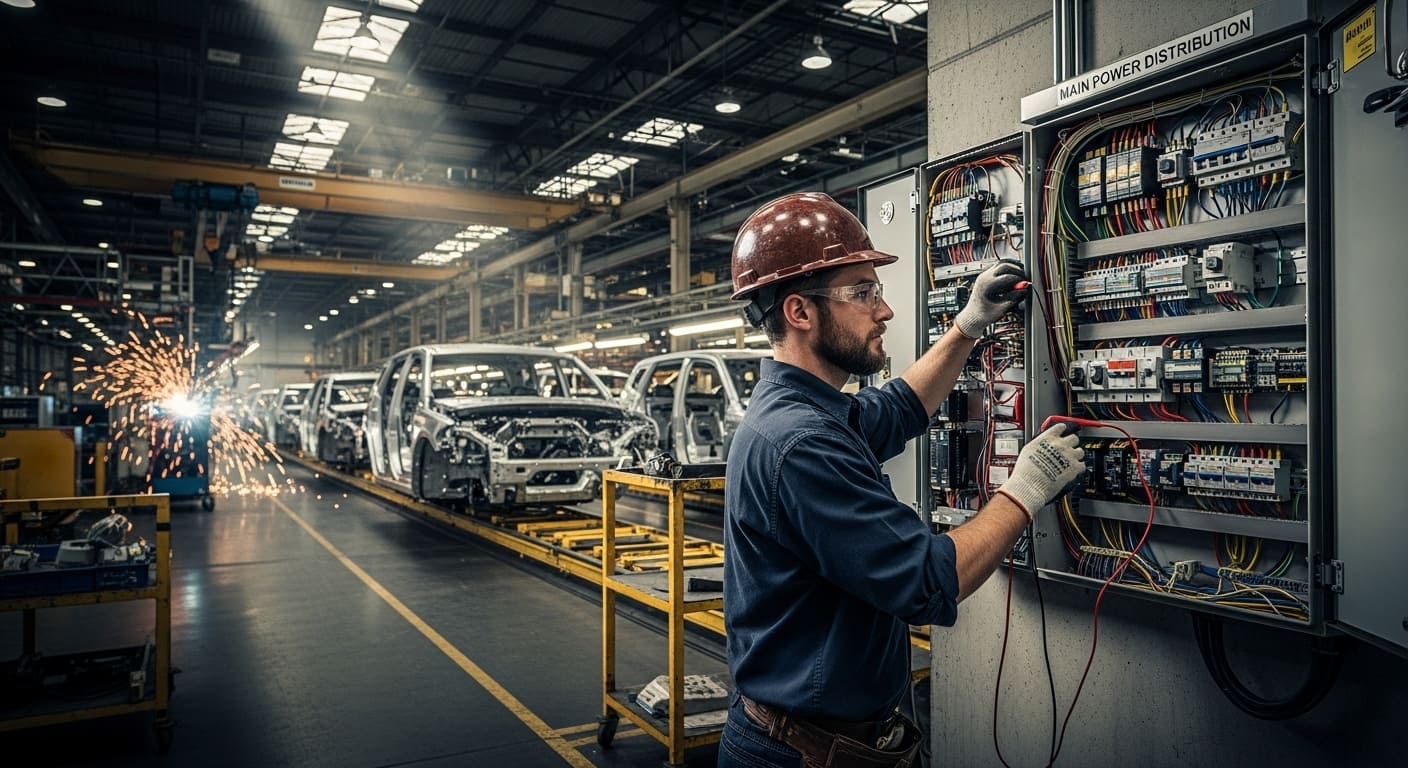 Elétrica industrial em Joinville com eletricistas certificados
